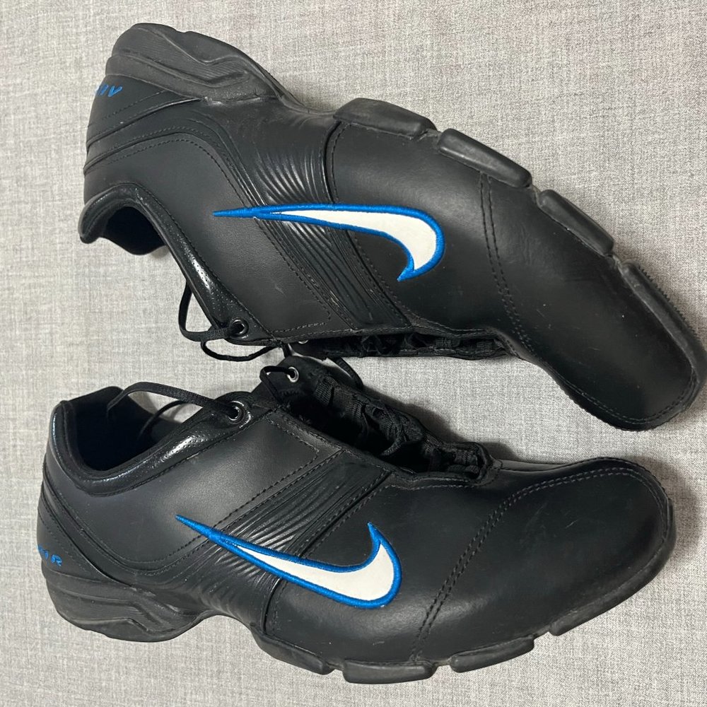 Retro Nike Air Toukol II Black / Blue Leather Trainers Size 11